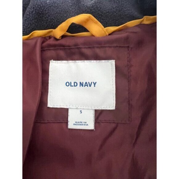 Old Navy Mens Puffer Jacket Navy Blue & Burgandy Polyester & Nylon Size Small - Picture 7 of 11